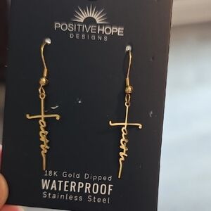 Gold Cross Earrings